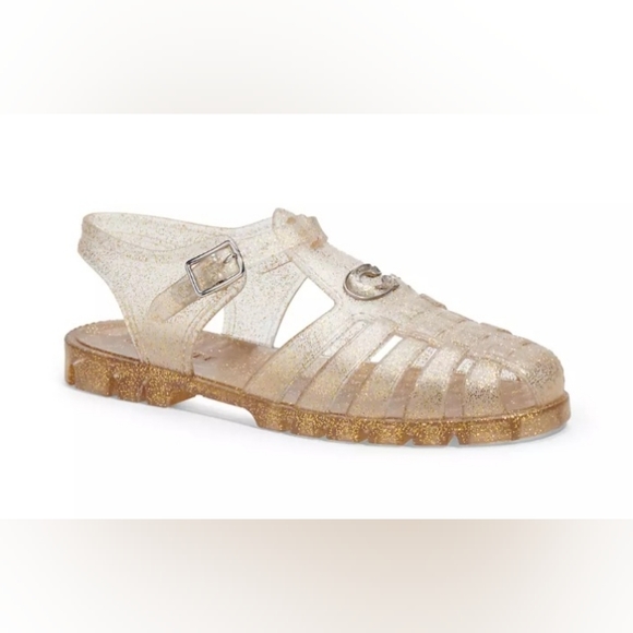 COACH Jelly PVC Gold Glitter Flat Fisherman Sandals Sizes 10 NEW - Picture 3 of 14